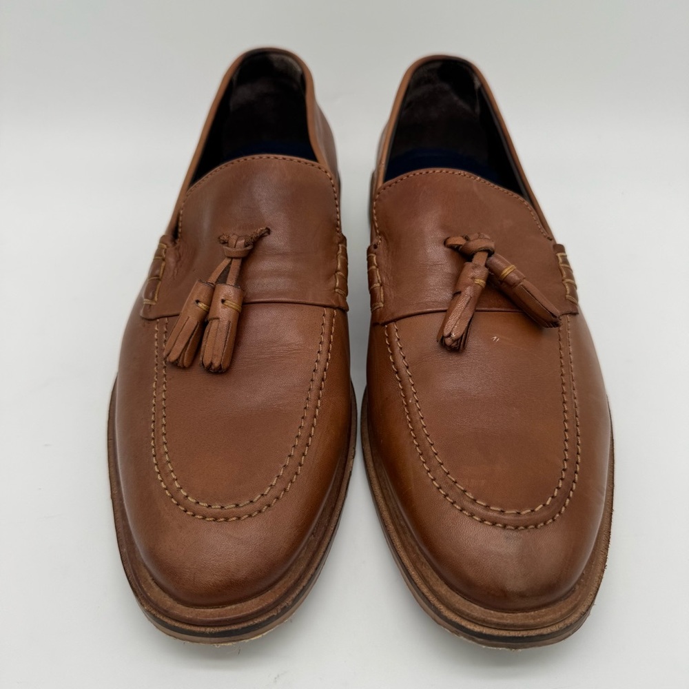 Walk London Tan Brown Leather Tassel Loafer Size 11 - Picture 3 of 14